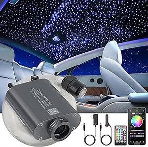SUNKENET 16W Starlight Headliner Kit, Star Lights for Car Roof&Home Decoration, Fiber Cable 500pcs*0.03in*13.1ft RGBW Star Light Headliner with Bluetooth APP/Remote Control/Music Mode