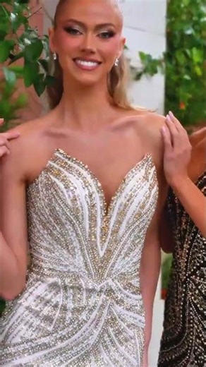 Portia and Scarlett PS26813C - Heavily Beaded Strapless Bodycon Dress