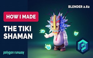 【Blender 2.8】Tiki蒂基巫师 - 三维建模与绘制过程