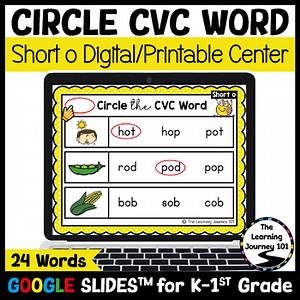 Circle the Short O CVC Words | Digital & Printable Resources for K - 1st Grade