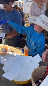 This year’s rodeo booth was a hit! 🍦🍈 Homemade ice cream in cantaloupe was a crowd favorite! #RodeoFun #HomemadeDelight | Colette Bernard