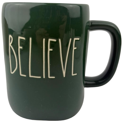 Rae Dunn by Magenta BELIEVE GREEN Coffee Tea Mug Farmhouse Rustic Cottage Artisan Collection Christmas Holiday - Etsy