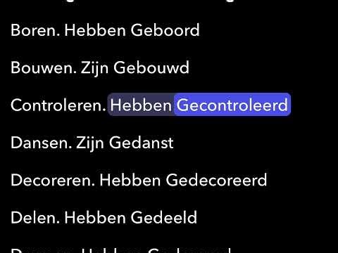 Regelmatig werkwoordenlijst voltooide tijd 1