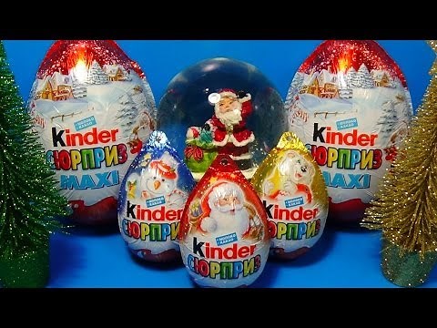 5 Christmas Kinder Surprise Eggs! Kinder Surprise MAXI