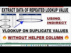 EXTRACT ALL DATA OF REPEATED LOOKUP VALUE (WITHOUT HELPER COLUMN) USING INDIRECT FUNCTION IN EXCEL