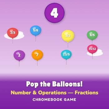 4th Grade Multiplying Fractions Math Game | No Prep Chromebook Game