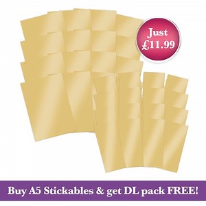 This week you can shop our A5 Gold & Silver Stickables and get a DL pack absolutely FREE! 🤩 Just peel and stick to create effortless cards, perfect for quick and easy handmade projects 😁 👉 https://shorturl.at/lWq0s | Hunkydory Crafts