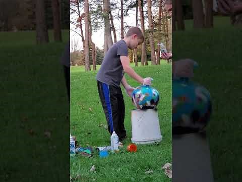 tye die spray painted pumpkin