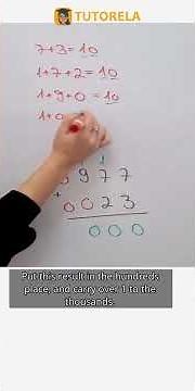 Vertical Addition: Solving 977 + 23 Step-by-Step #Math #ArithmeticOperations #VerticalAddition