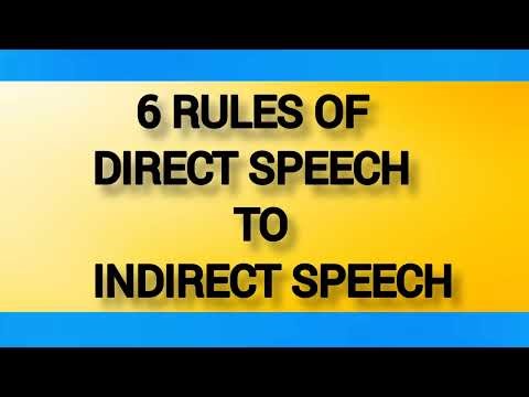 6 Rules of Changing Direct Speech to Indirect Speech #english #grammar #education 