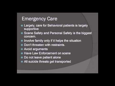 Behavioral Emergencies for the EMT Lecture