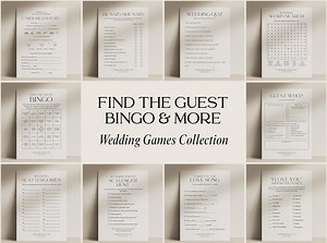 Wedding Table Games Template, Editable Wedding Activities Bundle, Find the Guest Bingo, Wedding Word Search, Printable, Instant Download - Etsy