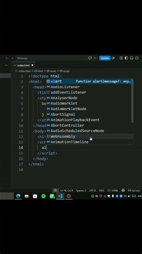 Add popup alerts to your webpage in 30 seconds! #shortvideos #coding #html #javascript