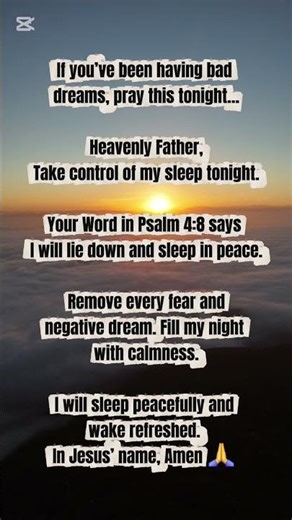 Night Prayer Against Bad Dreams | Sleep in Peace #spiritualgrowth #christianshorts #christianfaith