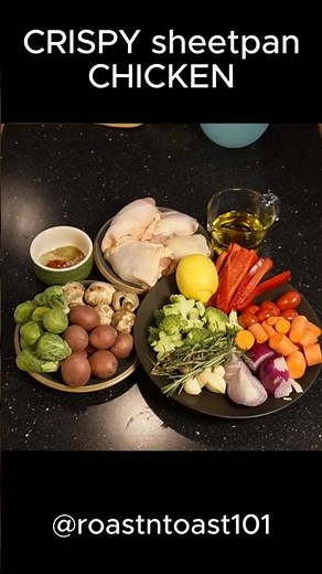 CRISPY sheet pan CHICKEN and VEGGIES - one pan, no mess DINNER