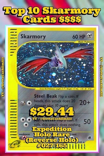 Top 10 RAREST Skarmory Pokémon Cards! #pokemon #pokemoncards #pokemontcg #pokémon #top10 #tcg