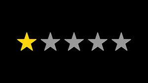 Download One star rating review animation. Customer feedback 1 star rating for free