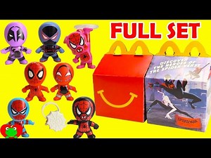 2018 Spiderman Into the Spider-Verse McDonald's Happy Meal Toys Full Set - Videos For Kids