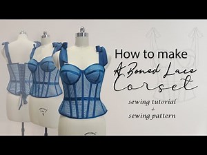 How to make DIY boned corset | bustier corset sewing ASMR | PDF Sewing pattern|
