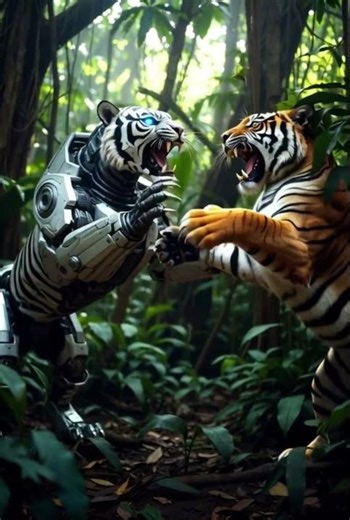 Real Tiger vs Robotic Tiger 🐯🤖 | Ultimate AI vs Nature Battle #RoboticTiger #RealTiger #AIVsNature
