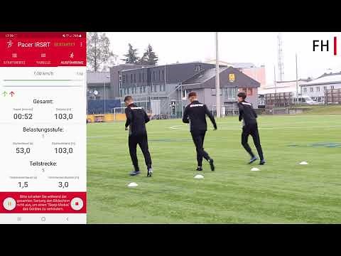 Intermitted Recovery Shuttle Run Test - Anwendung und Funktion der App: Pacer IRSRT