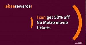 94 reactions · 22 comments | Get rewarded with more entertainment at the movies! Get 50% off your ticket at @numetro when you pay with your Absa card, at the kiosk. Not an Absa Rewards member? Join today https://bit.ly/3xTIlj1 | Absa South Africa | Facebook