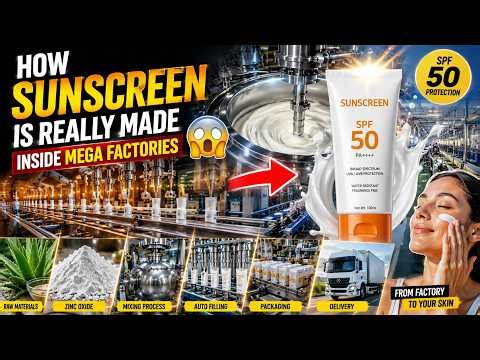 How Sunscreen Is Really Made Inside Mega Factories #IndustrialProcess #FactoryTour