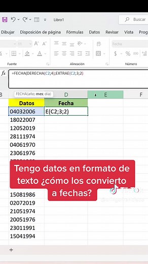Tip imperdible de como convertir textos a fechas en #excel recuerda #loaprendientiktok con #elingefrancisco #aprendeentiktok