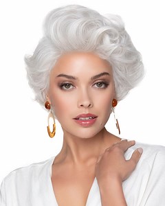 Tapered Curls Lace Front Synthetic Wig by TressAllure