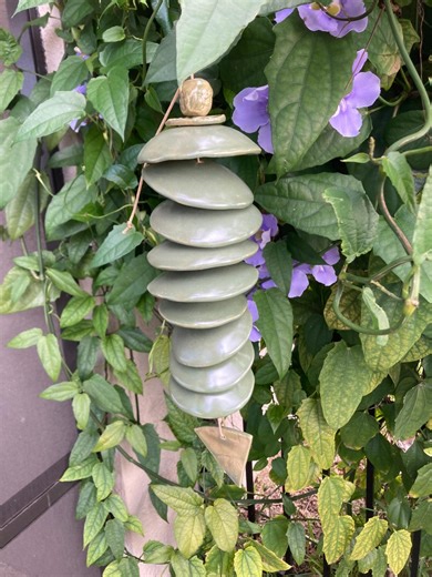 Wind Chime, Green Ceramic Wind Chimes, 13" Pottery Wind Chime, Unique Wind Chime, Handmade, Ceramic Yard Art - Etsy
