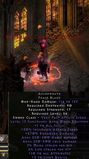Azurewrath Phase Blade is GODLY on Echoing Warlock #diablo2resurrected #gaming #shorts