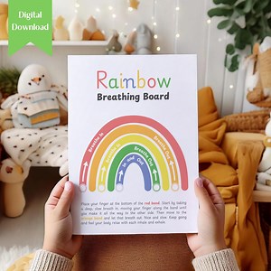 Rainbow Breathing Board Printable Set for Kids, Calming Corner Poster, 8.5x11 PDF - Etsy UK