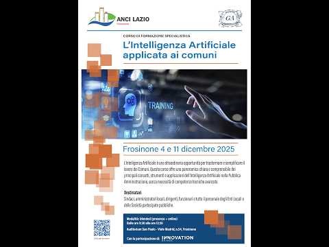 Seconda giornata del corso “L’Intelligenza Artificiale applicata ai Comuni” (11 dicembre 2025)