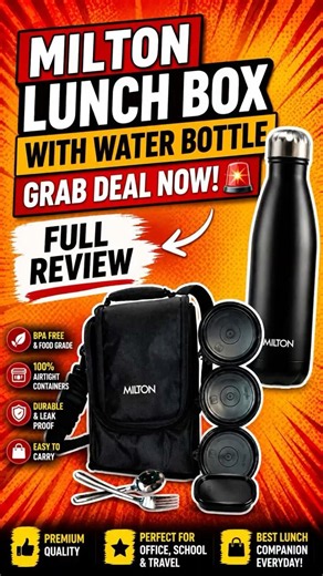 Milton Lunch Box with Water Bottle🔥Full Review | Best Deal or Not? #shorts