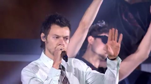 Harry Styles performs at the Brit Awards