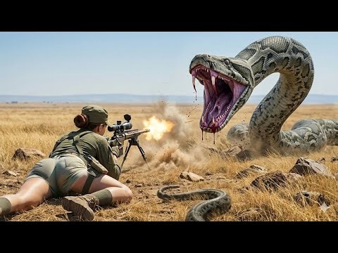 Dangerous moment - Hunter takes down giant python attacking farm with perfect shots - documentary