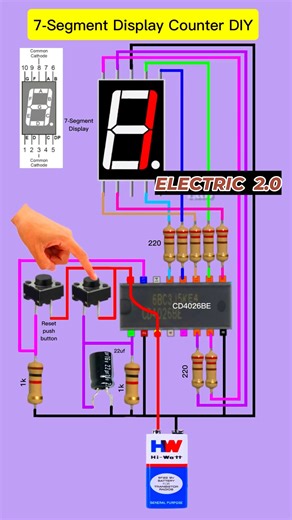 7-Segment Counter Circuit | Electric 2.0