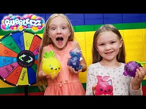 Mystery Wheel Challenge Opening Bubbleezz Squishy Toys!!