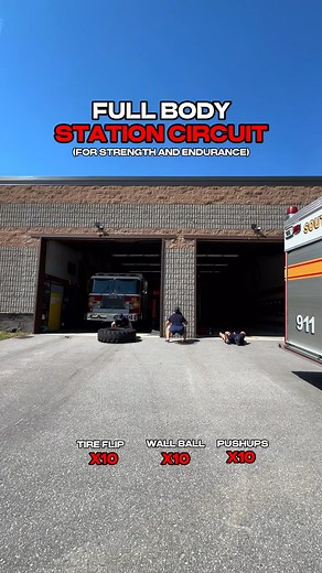 Grab your crew and get to work! This is an accessible, comprehensive circuit designed to be done on shift. Training with your crew is one of the best ways to build trust and camaraderie. Choose your challenge: Option 1: AMRAP (As Many Rounds As Possible) in: • 15 mins • 25 mins • 35 mins Option 2: Set a number of rounds and work until complete. Save and share with your crew and get moving! #FirefighterFitness #Teamwork #CircuitTraining #Workout | Everyday Heroes Fitness