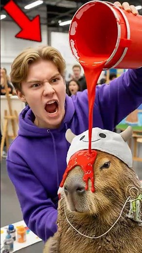 He RUINED CAPYBARA’s Painting 🖼️ #capybara #animals