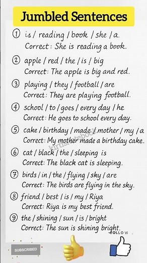 Jumbled Sentences| Rearrange Words to Make Sentence| #kirtisnotebook #jumbledsentences