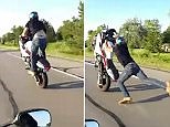 Shocking moment motorcycle stunt goes horrifically wrong