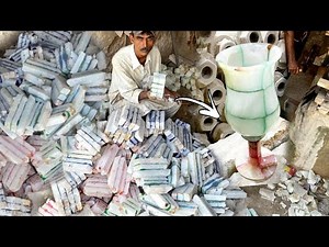 The Beautiful glass making process from stone piece