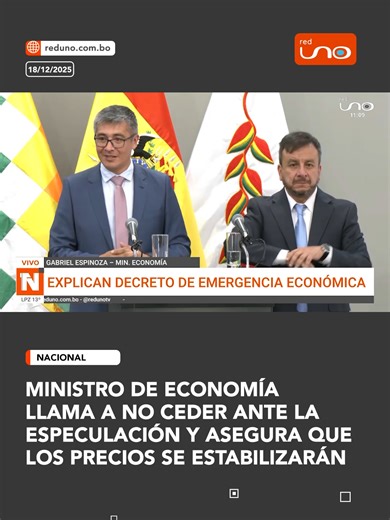 Estabilidad económica: Mensaje del Ministro Gabriel Espinoza