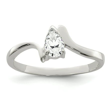 925 Sterling Silver Pear Shaped Cubic Zirconia Ring - Walmart.ca