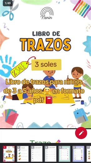 Libro de Trazos para Niñ@s de 3 a 5 Años en PDF