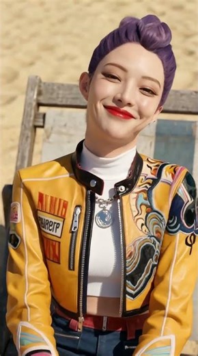 Rumi ran into a shark on the beach! 🦈😱#kpop #kpopdemonhunters #rumi #jinu #cute