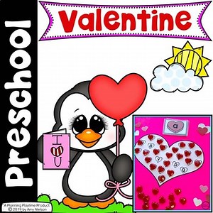 Valentine's Day Preschool Activities, No Prep Worksheets & Centers Bundle