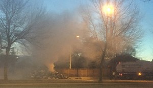 Burning pile of garbage