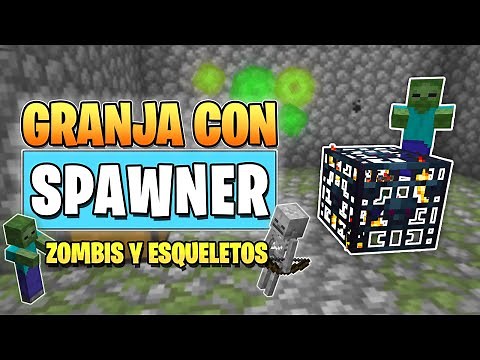 GRANJA CON SPAWNER DE ZOMBIS O ESQUELETOS para MINECRAFT 1.20